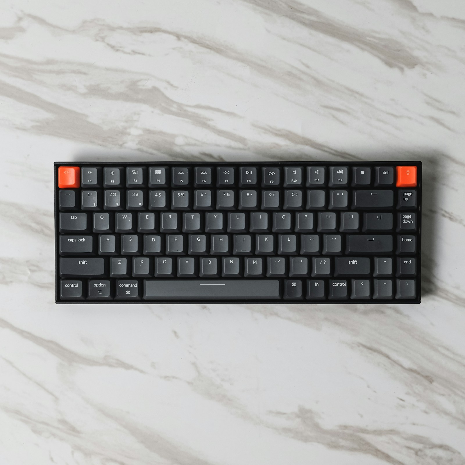 Mechanical keyboard keys in close detail