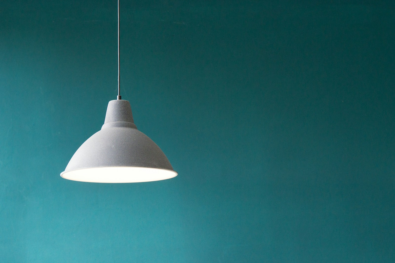 A lamp illuminating an interior space